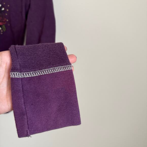 Vintage Y2K Harley Davidson Women Purple Longsleeve Size Medium Skull Biker Punk - Picture 8 of 13